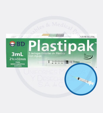Jeringa Desechable. 3 ML 21x40 Bd Verde