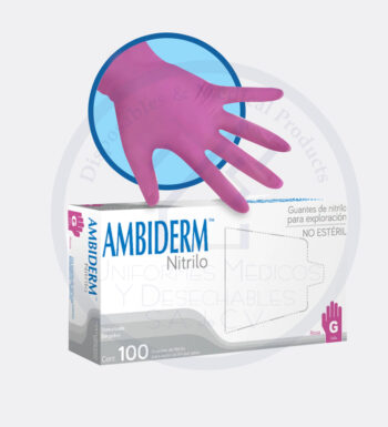 Guante Nitrilo Rosa Xch C/100 Ambiderm