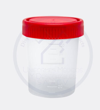 Vaso Copro C/Tapa Roja EST. 100 ML