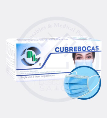 Cubre Boca Plisado Azul C/50 DL